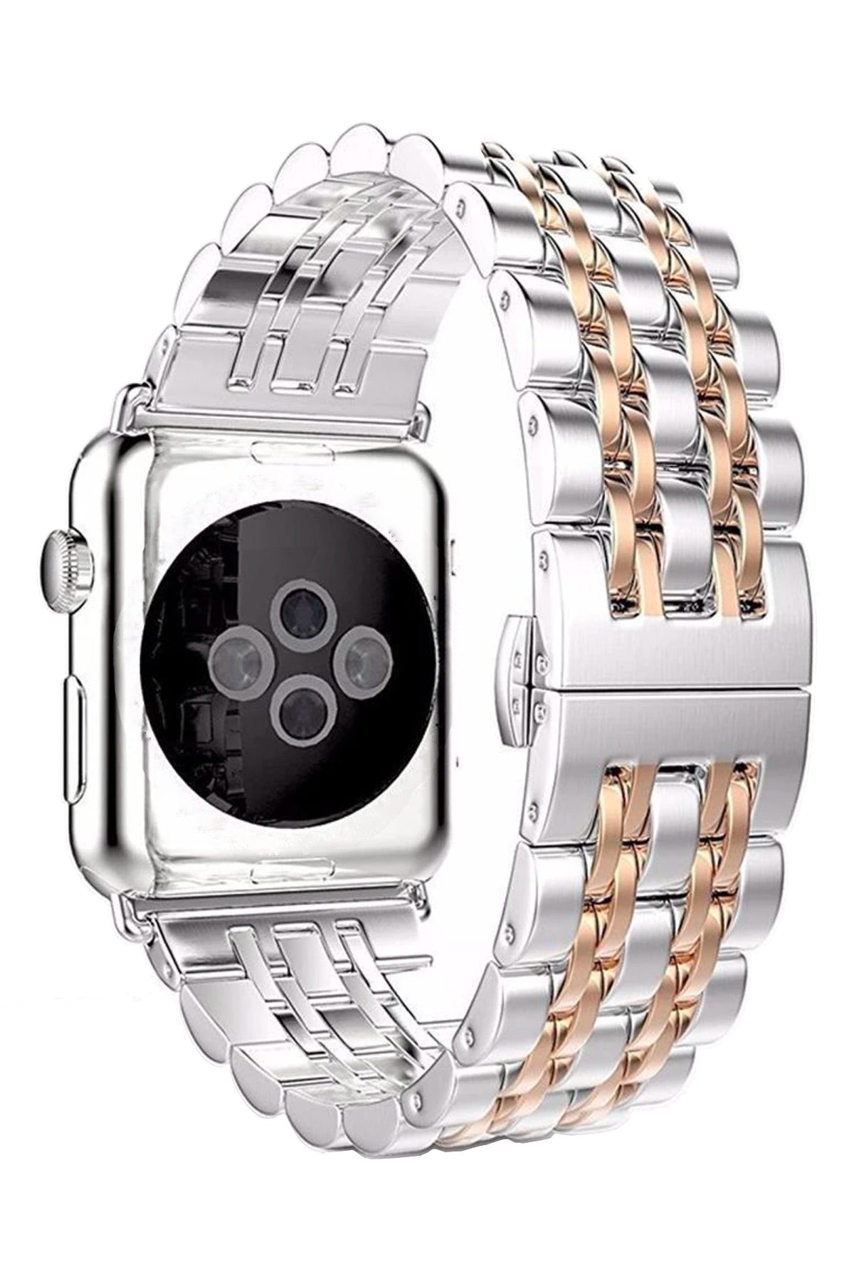Apple Watch Uyumlu Klasik Çelik Loop Kordon Rose Gold  bikordon