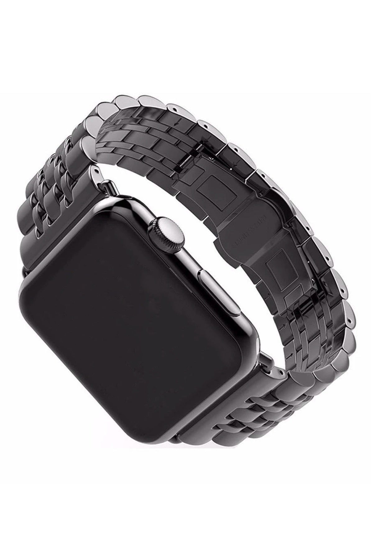 Apple Watch Uyumlu Klasik Çelik Loop Kordon Siyah  bikordon