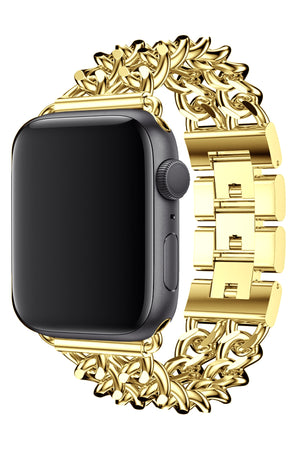Apple Watch Uyumlu Çelik Zincir Loop Kordon Gold  bikordon