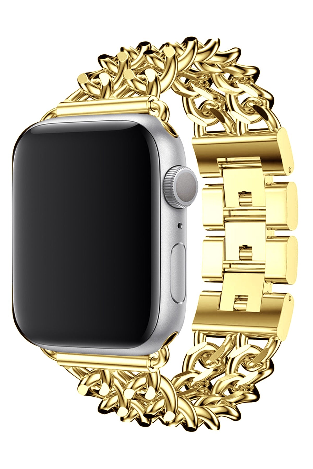 Apple Watch Uyumlu Çelik Zincir Loop Kordon Gold  bikordon