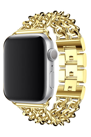 Apple Watch Uyumlu Çelik Zincir Loop Kordon Gold  bikordon