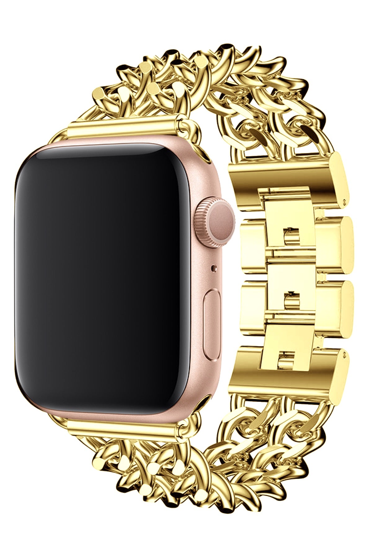 Apple Watch Uyumlu Çelik Zincir Loop Kordon Gold  bikordon