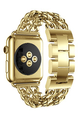 Apple Watch Uyumlu Çelik Zincir Loop Kordon Gold