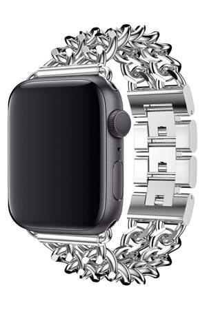 Apple Watch Uyumlu Çelik Zincir Loop Kordon Gümüş Gri  bikordon