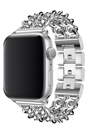 Apple Watch Uyumlu Çelik Zincir Loop Kordon Gümüş Gri  bikordon