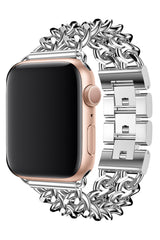 Apple Watch Compatible Steel Chain Loop Band Silver Gray 