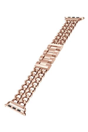 Apple Watch Uyumlu Çelik Zincir Loop Kordon Rose Gold  bikordon