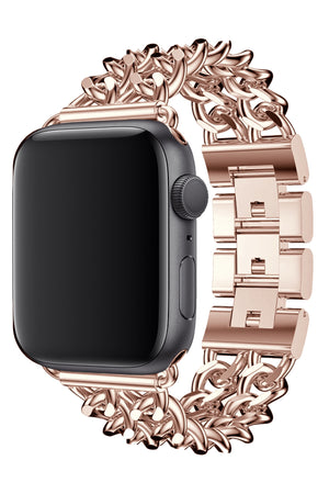 Apple Watch Uyumlu Çelik Zincir Loop Kordon Rose Gold  bikordon