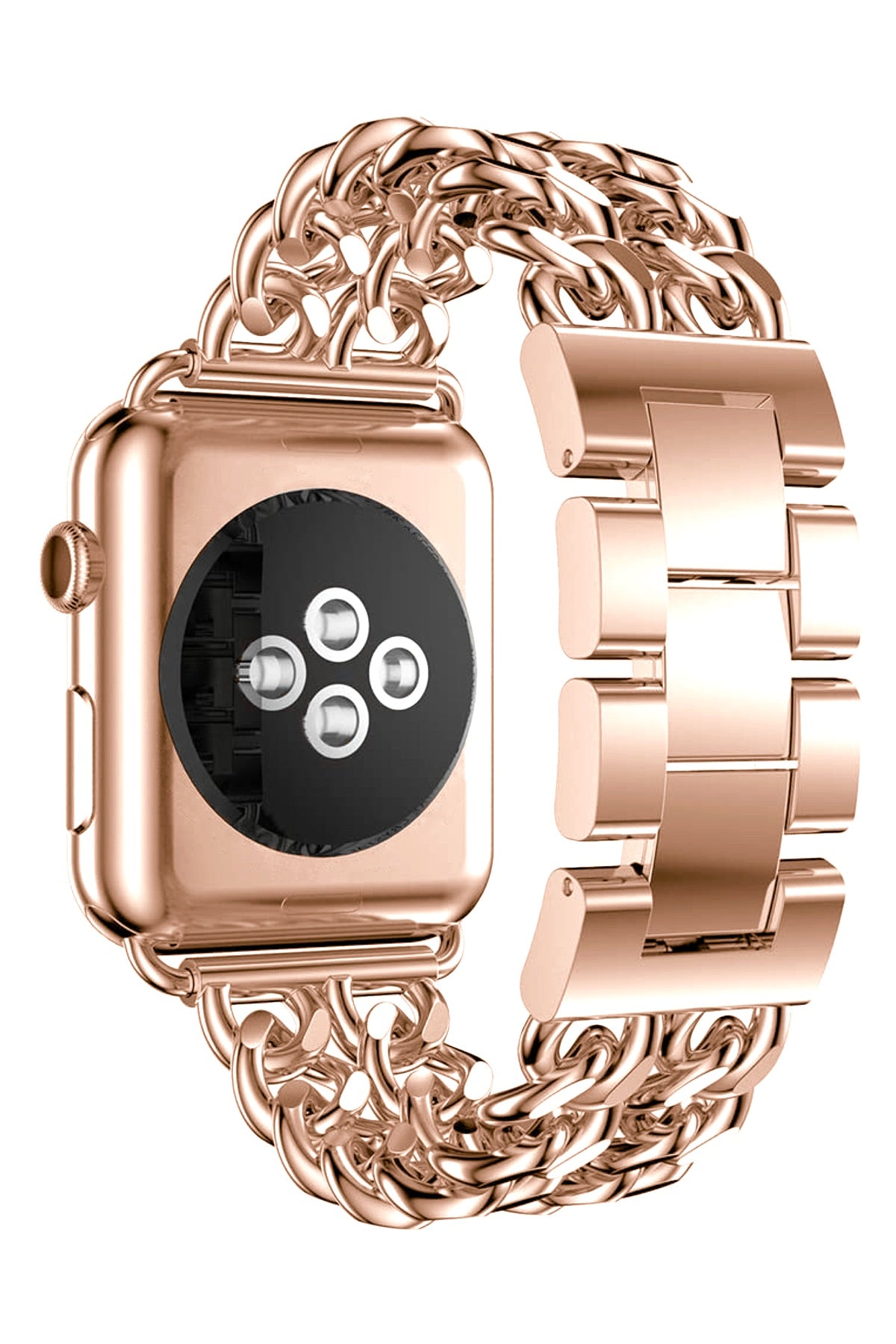 Apple Watch Uyumlu Çelik Zincir Loop Kordon Rose Gold  bikordon