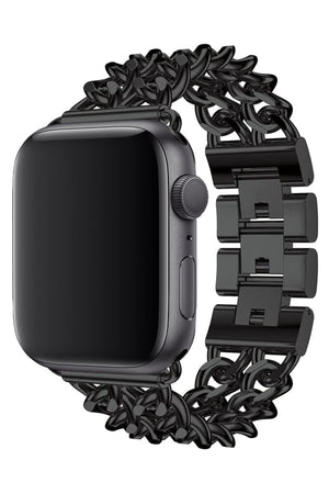 Apple Watch Uyumlu Çelik Zincir Loop Kordon Siyah