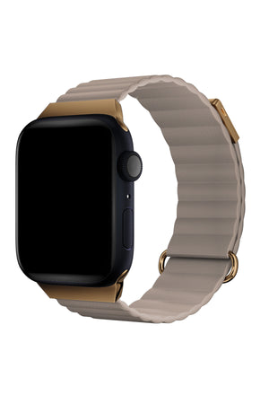 Apple Watch Uyumlu Premium Deri Loop Kordon Almond  bikordon