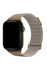 Apple Watch Uyumlu Premium Deri Loop Kordon Almond