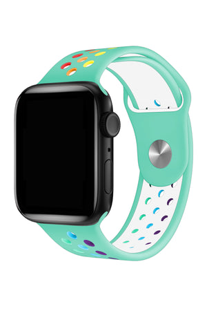 Apple Watch Uyumlu Silikon Delikli Spor Kordon Amazonit  bikordon