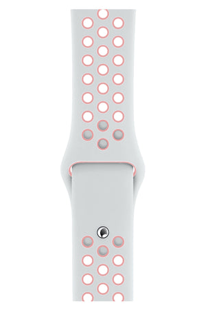 Apple Watch Compatible Silicone Perforated Sport Band White Sand Pink 