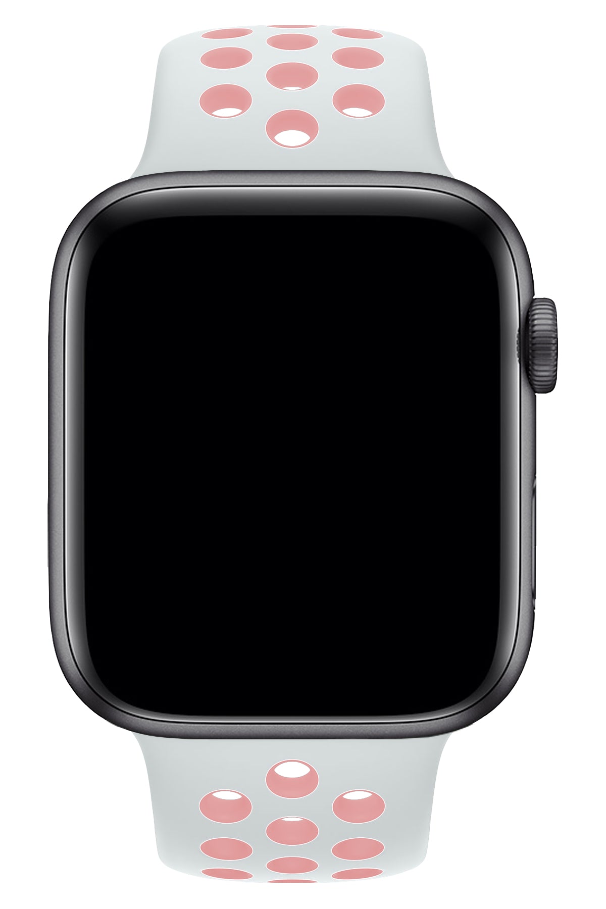 Apple Watch Uyumlu Silikon Delikli Spor Kordon Beyaz Kum Pembe  bikordon