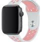 Apple Watch Uyumlu Silikon Delikli Spor Kordon Beyaz Kum Pembe  bikordon