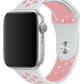 Apple Watch Uyumlu Silikon Delikli Spor Kordon Beyaz Kum Pembe  bikordon