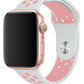Apple Watch Uyumlu Silikon Delikli Spor Kordon Beyaz Kum Pembe  bikordon