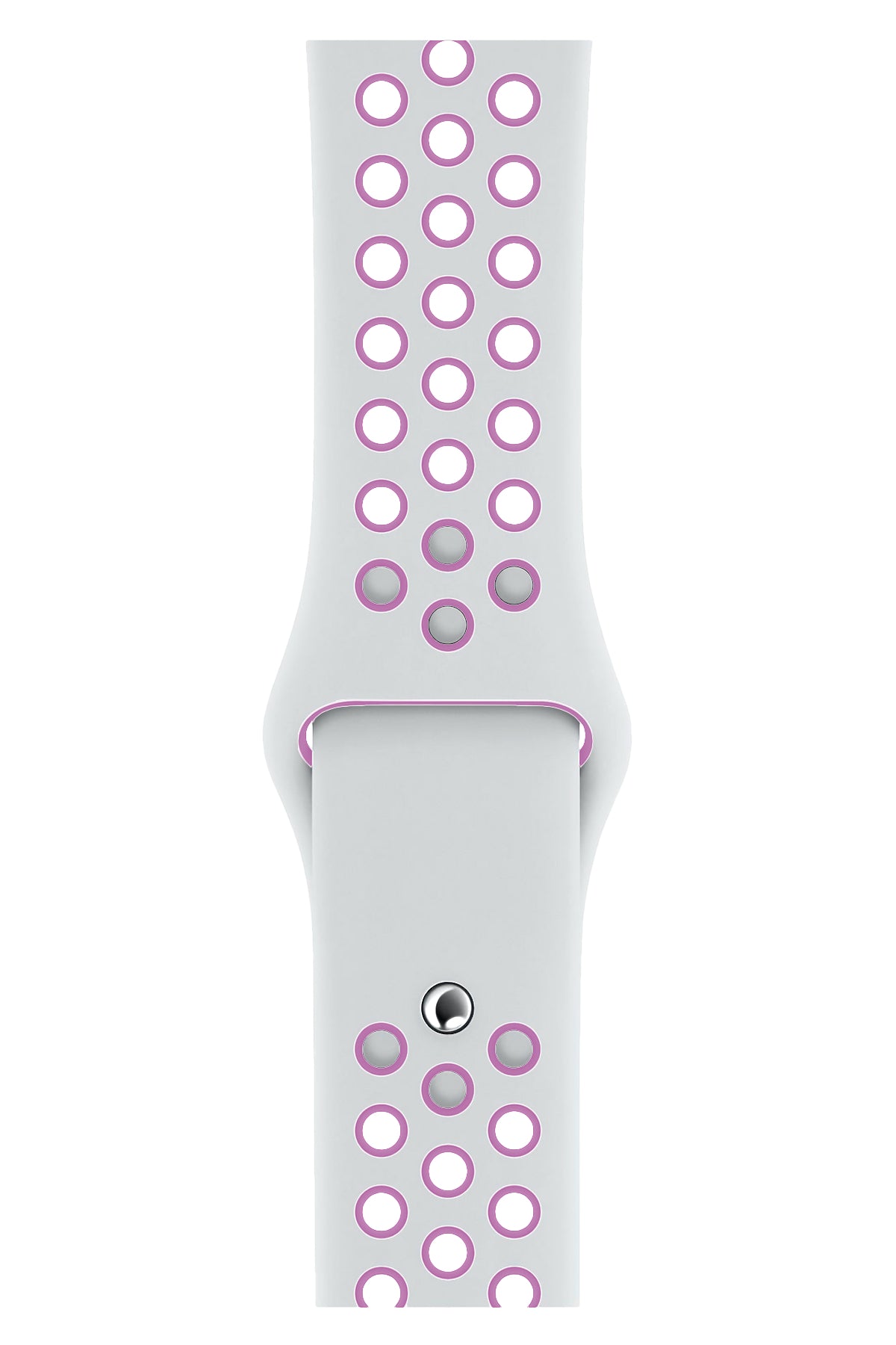Apple Watch Compatible Silicone Perforated Sport Band White Lilac 