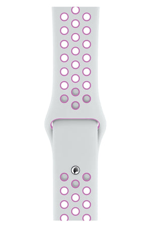 Apple Watch Compatible Silicone Perforated Sport Band White Lilac 