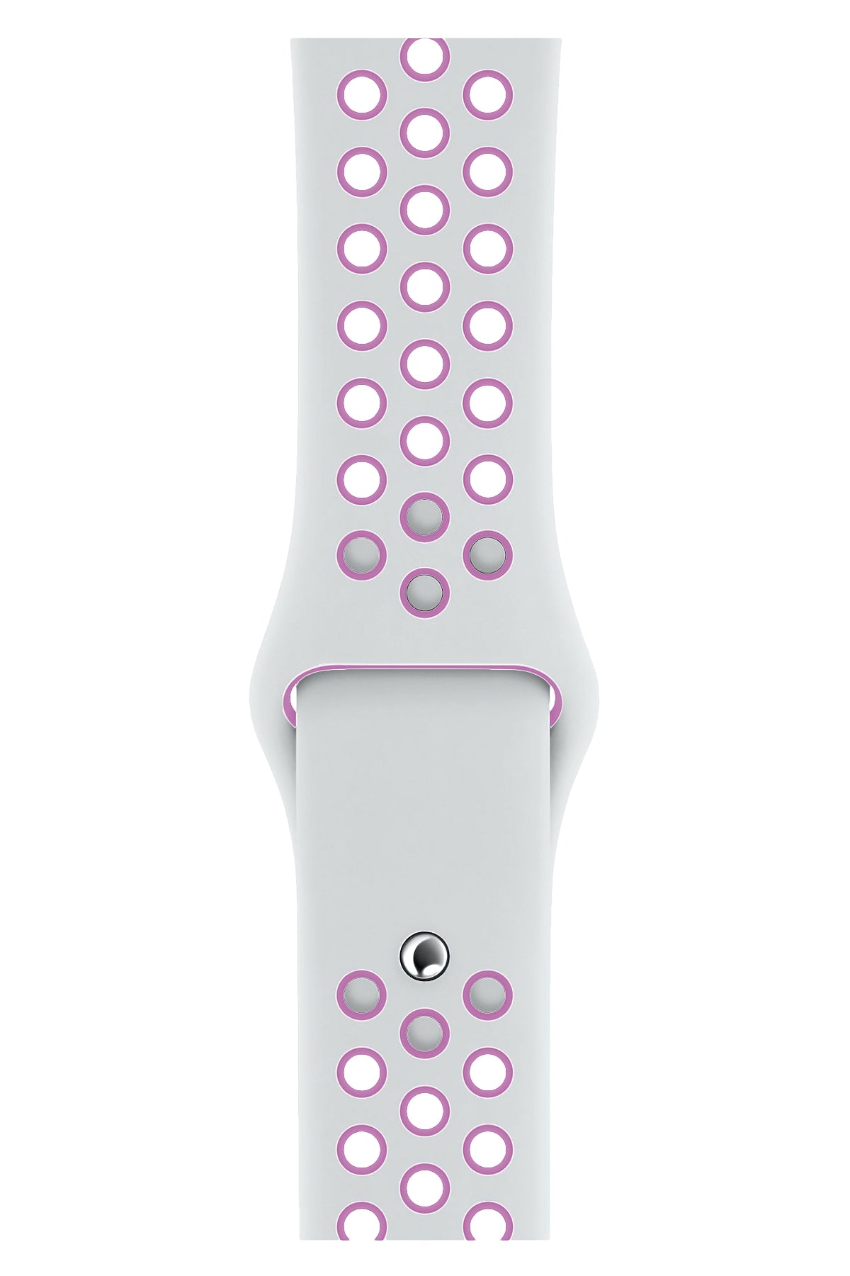 Apple Watch Uyumlu Silikon Delikli Spor Kordon Beyaz Lila  bikordon