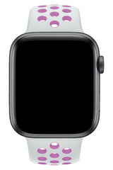 Apple Watch Uyumlu Silikon Delikli Spor Kordon Beyaz Lila