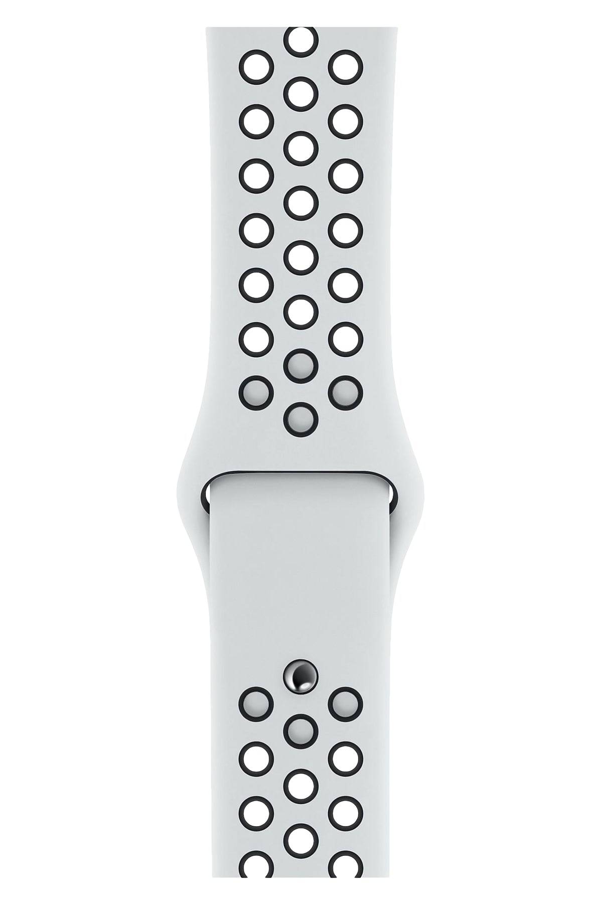Apple Watch Compatible Silicone Perforated Sport Band White Black 