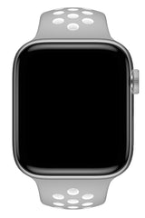 Apple Watch Uyumlu Silikon Delikli Spor Kordon Gri Beyaz