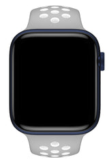 Apple Watch Uyumlu Silikon Delikli Spor Kordon Gri Beyaz