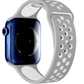 Apple Watch Compatible Silicone Perforated Sport Band Gray White 