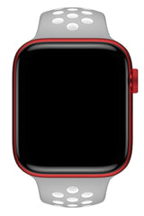 Apple Watch Uyumlu Silikon Delikli Spor Kordon Gri Beyaz