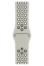Apple Watch Uyumlu Silikon Delikli Spor Kordon Gri Siyah  bikordon