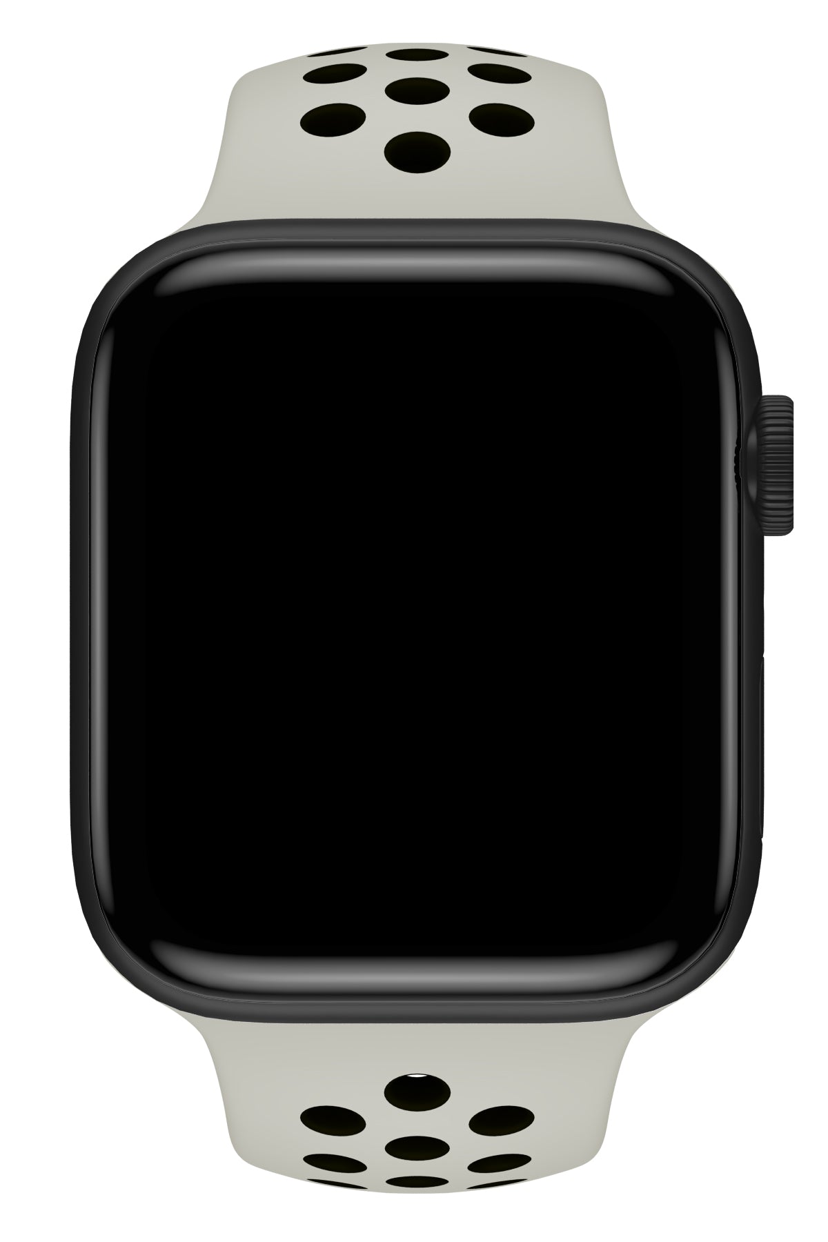 Apple Watch Uyumlu Silikon Delikli Spor Kordon Gri Siyah  bikordon