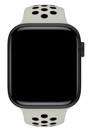 Apple Watch Uyumlu Silikon Delikli Spor Kordon Gri Siyah  bikordon