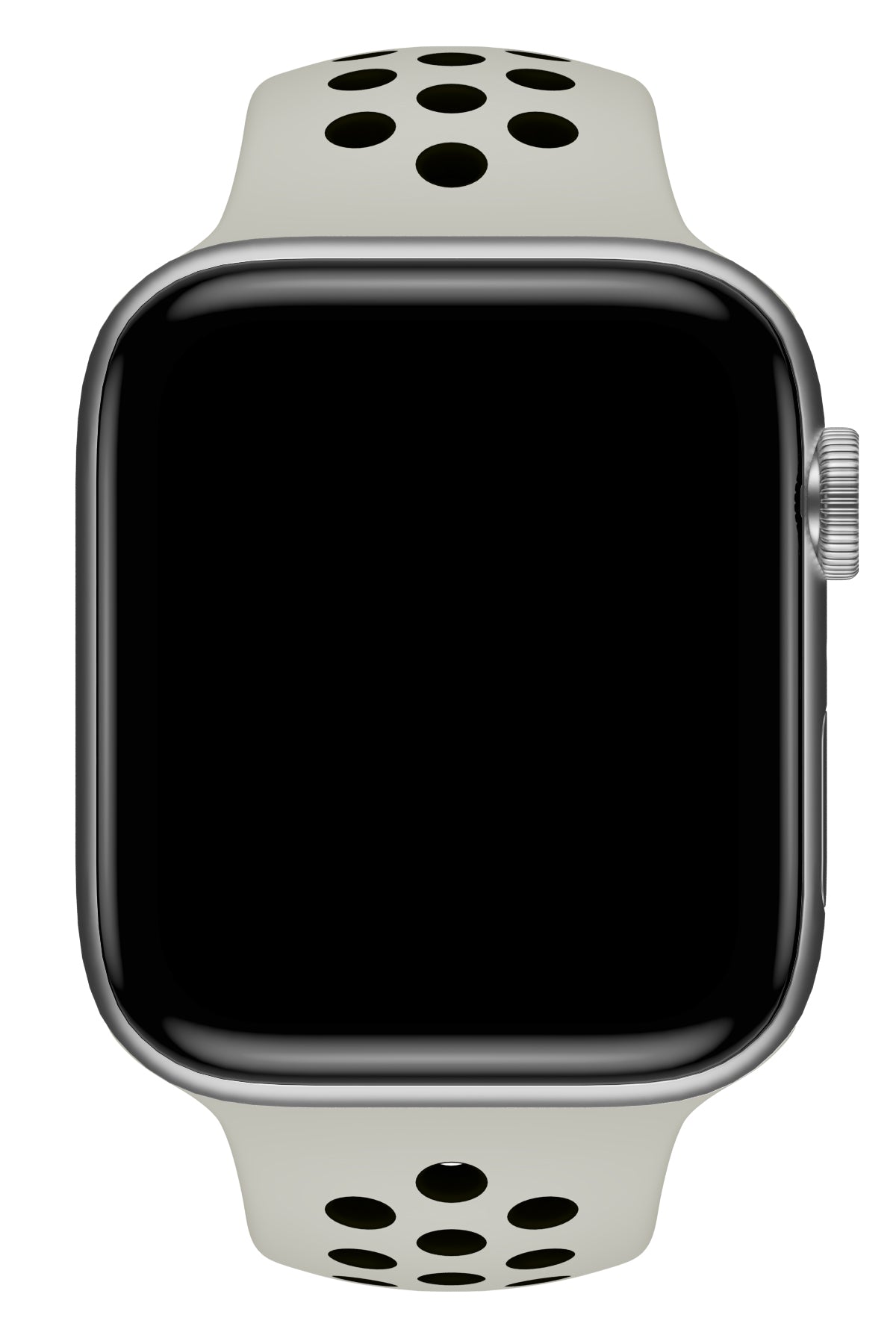Apple Watch Uyumlu Silikon Delikli Spor Kordon Gri Siyah  bikordon