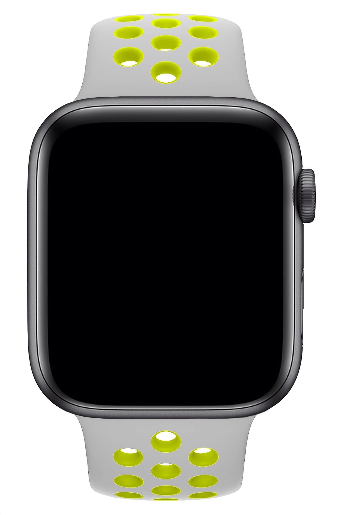 Apple Watch Uyumlu Silikon Delikli Spor Kordon Gri Yeşil  bikordon