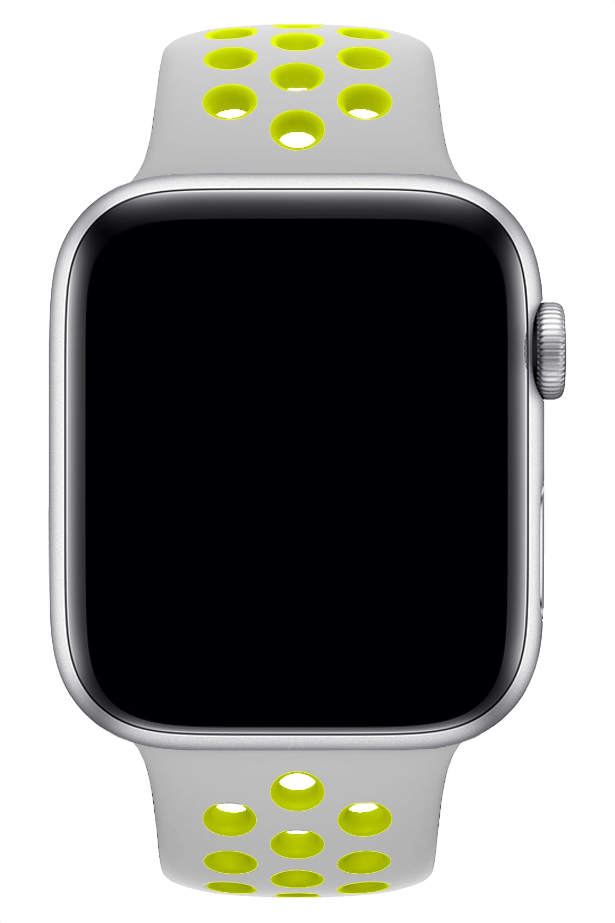 Apple Watch Uyumlu Silikon Delikli Spor Kordon Gri Yeşil  bikordon