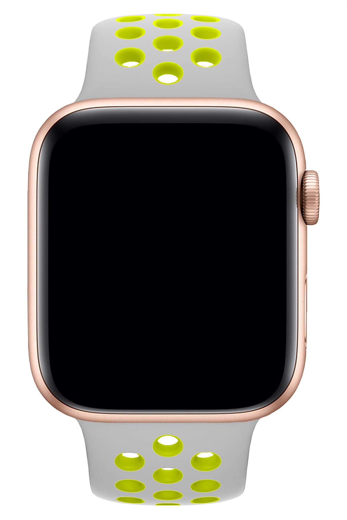 Apple Watch Uyumlu Silikon Delikli Spor Kordon Gri Yeşil  bikordon