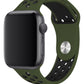 Apple Watch Uyumlu Silikon Delikli Spor Kordon Haki Siyah  bikordon