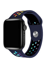 Apple Watch Uyumlu Silikon Delikli Spor Kordon İndigo