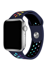 Apple Watch Uyumlu Silikon Delikli Spor Kordon İndigo