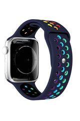 Apple Watch Uyumlu Silikon Delikli Spor Kordon İndigo