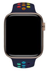 Apple Watch Uyumlu Silikon Delikli Spor Kordon İndigo