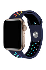 Apple Watch Uyumlu Silikon Delikli Spor Kordon İndigo