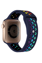 Apple Watch Uyumlu Silikon Delikli Spor Kordon İndigo