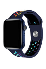 Apple Watch Uyumlu Silikon Delikli Spor Kordon İndigo