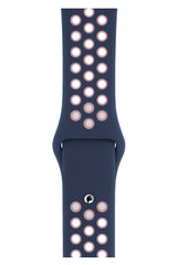 Apple Watch Uyumlu Silikon Delikli Spor Kordon Lacivert Pembe
