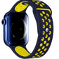 Apple Watch Uyumlu Silikon Delikli Spor Kordon Lacivert Sarı