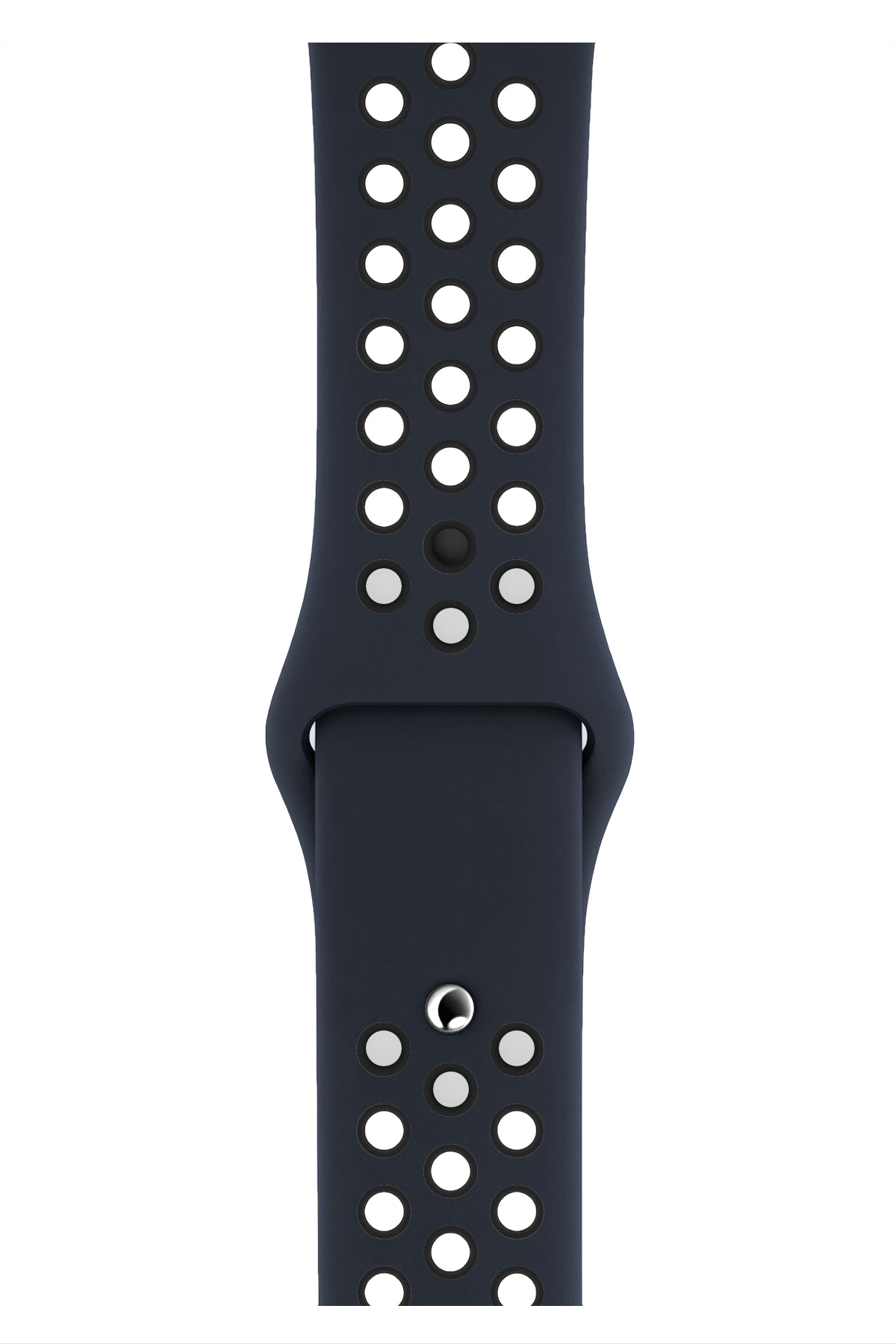 Apple Watch Compatible Silicone Perforated Sport Band Navy Blue Black 