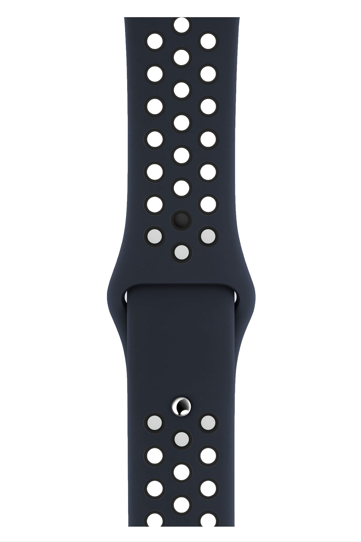 Apple Watch Uyumlu Silikon Delikli Spor Kordon Lacivert Siyah  bikordon